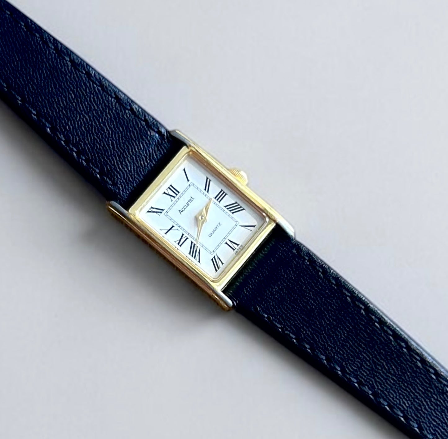 Vintage Accurist Rectangular Gold Tone Quartz Watch|Early 1990s