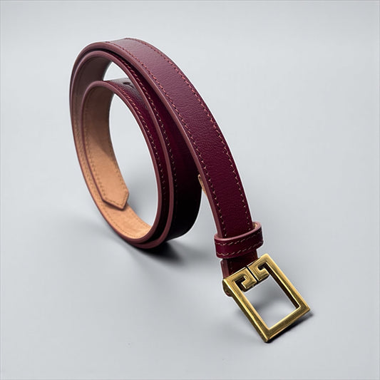 Vintage Givenchy Burgundy Leather Belt