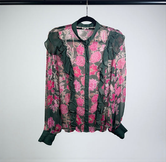 Hemant& Nandita Handmade Floral Sheer Blouse