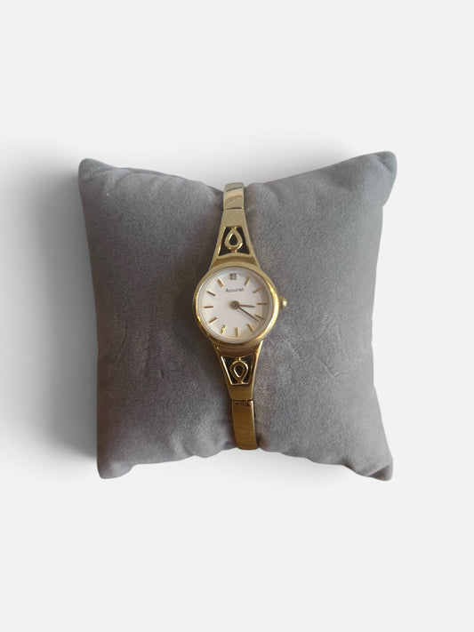 Vintage Accurist Gold-Plated Bracelet Watch| 1990s