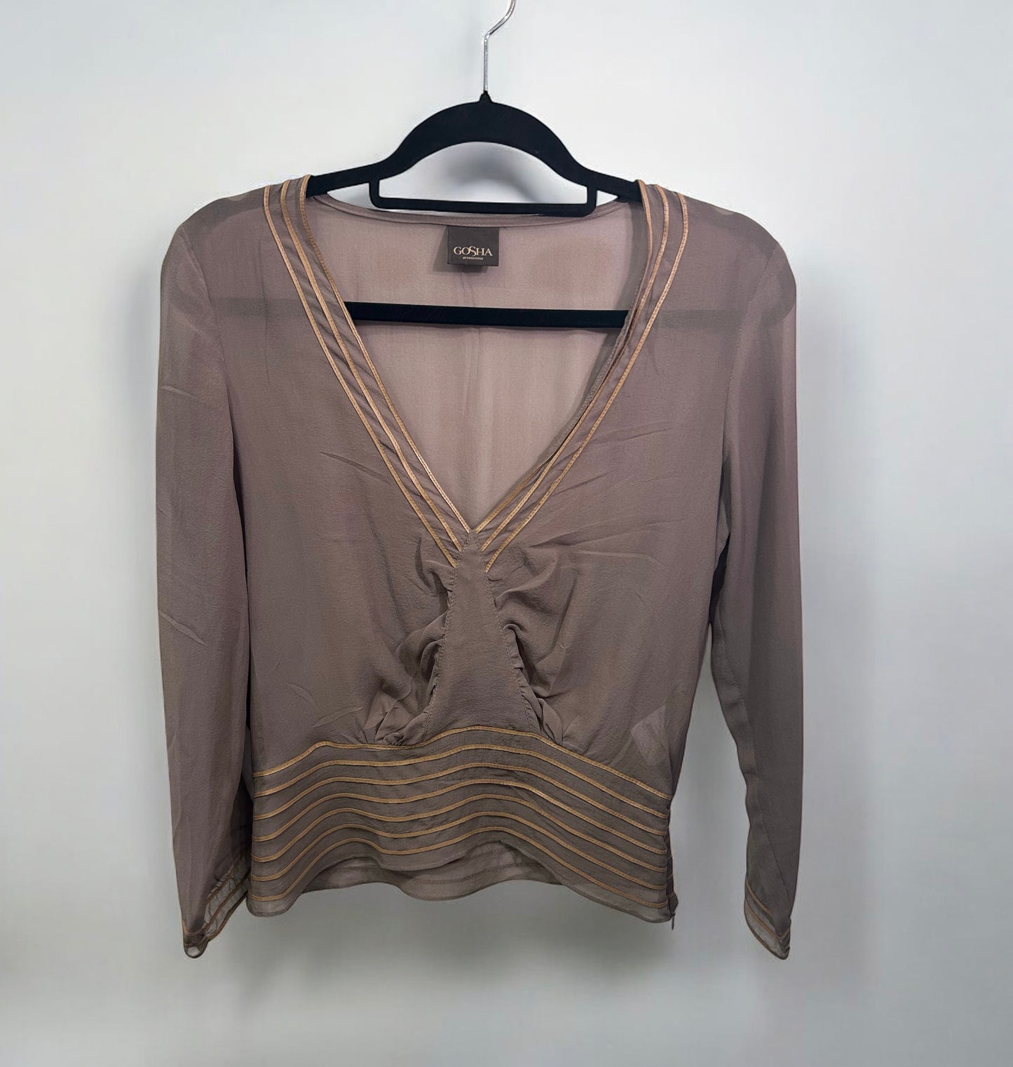 Silk Blouse with Leather Details from the Gosha Line by Vero Moda