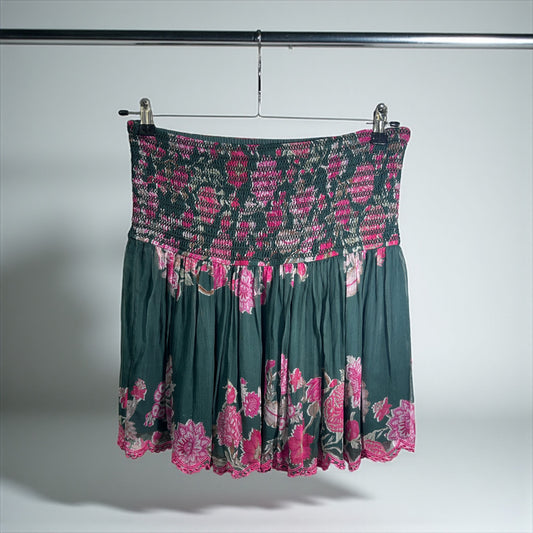 Hemant & Nandita Handmade Floral Smocked Mini Skirt