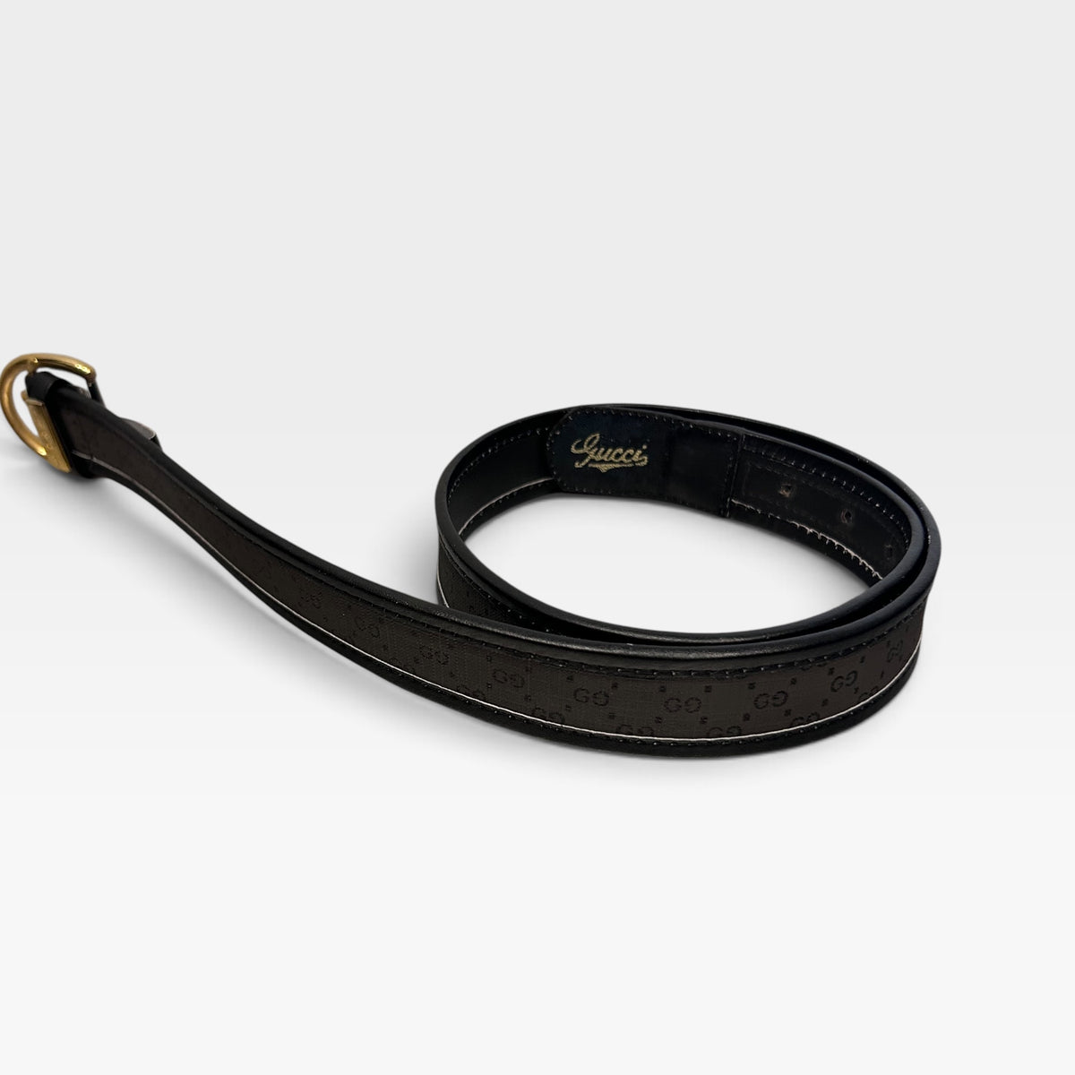 Vintage Gucci Black GG Monogram Belt | Late 1980s