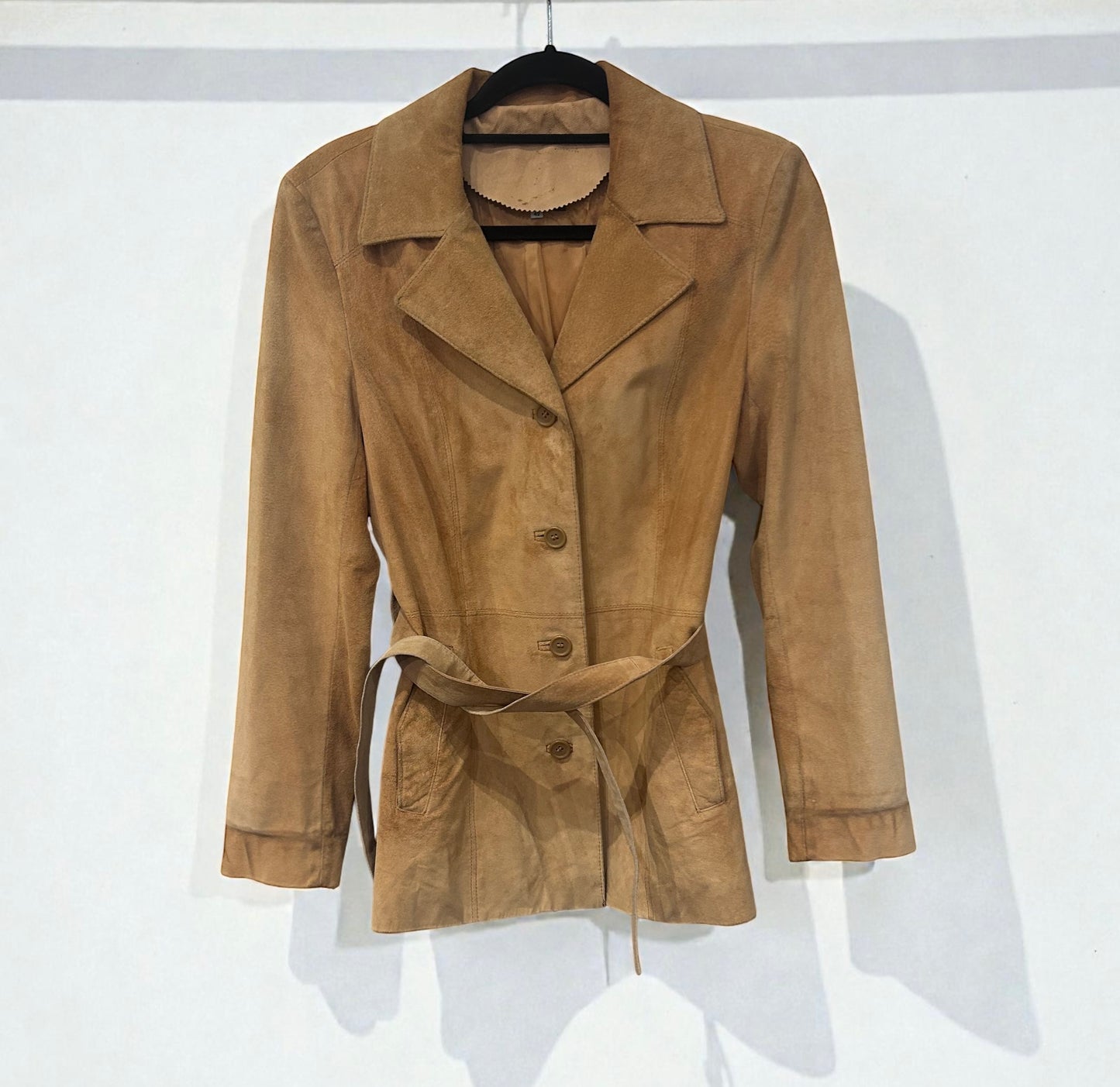 Vintage Suede Leather Jacket | Camel Brown