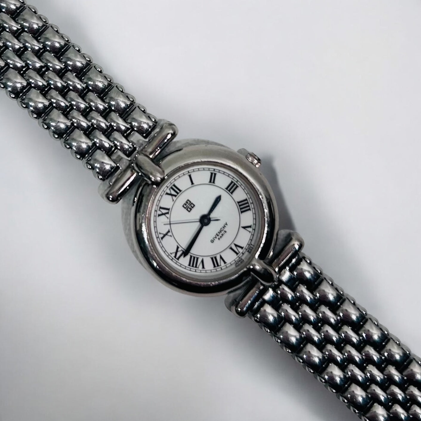 Vintage Givenchy Quartz Watch with Silver Bracelet – 1990s