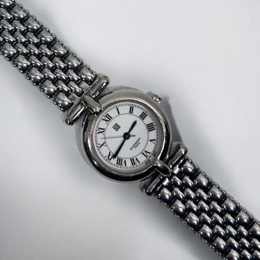 Vintage Givenchy Quartz Watch with Silver Bracelet – 1990s