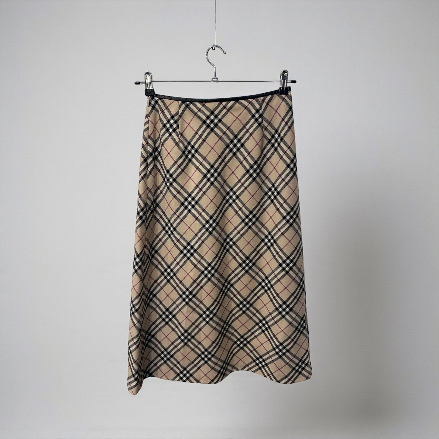 Vintage Burberry London Wool Midi Skirt