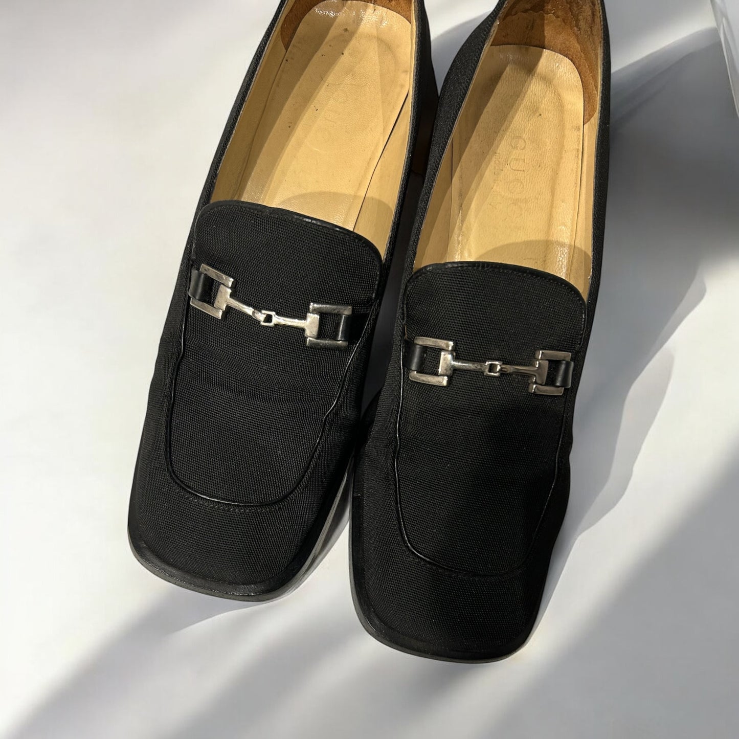 Vintage Gucci heeled loafers