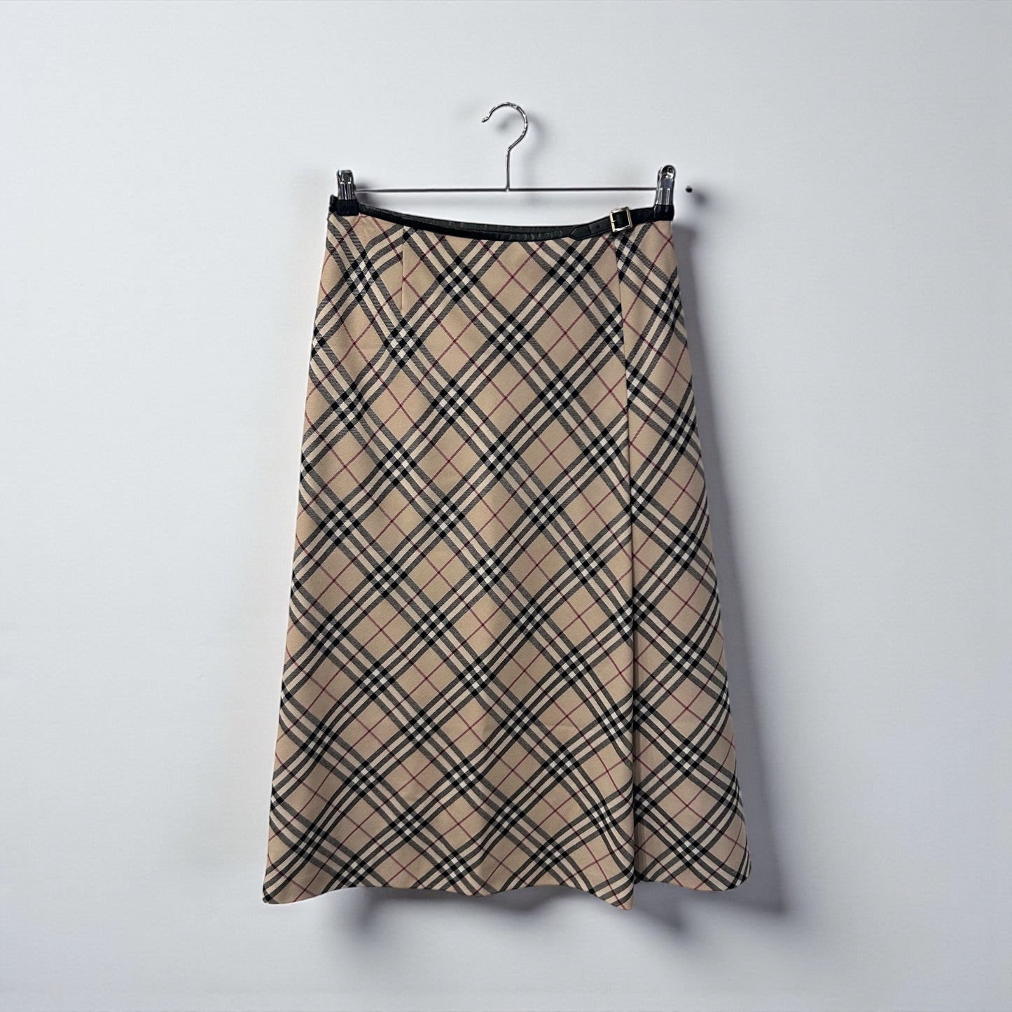 Vintage Burberry London Wool Midi Skirt