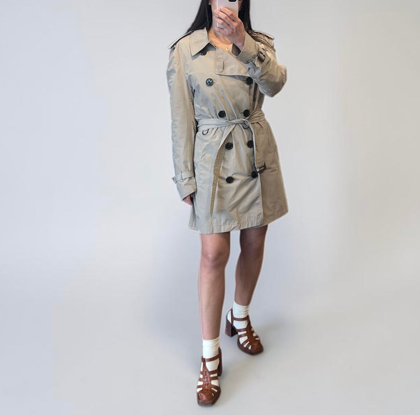 Vintage Burberry Brit Classic Beige Trench Coat| 2000s