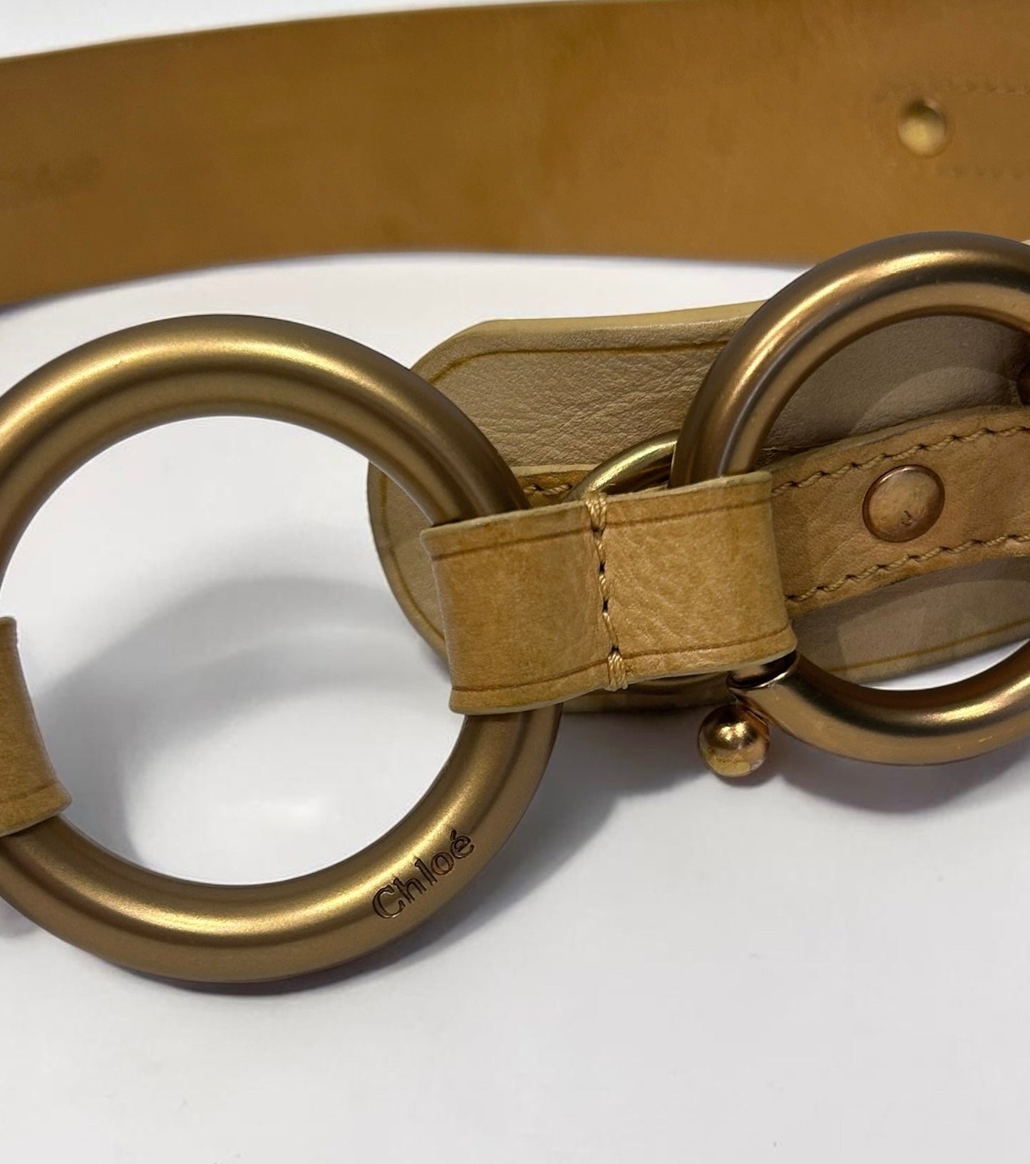 Vintage Chloé Leather Triple Ring Statement Belt| |Early 2000s,Phoebe Philo era
