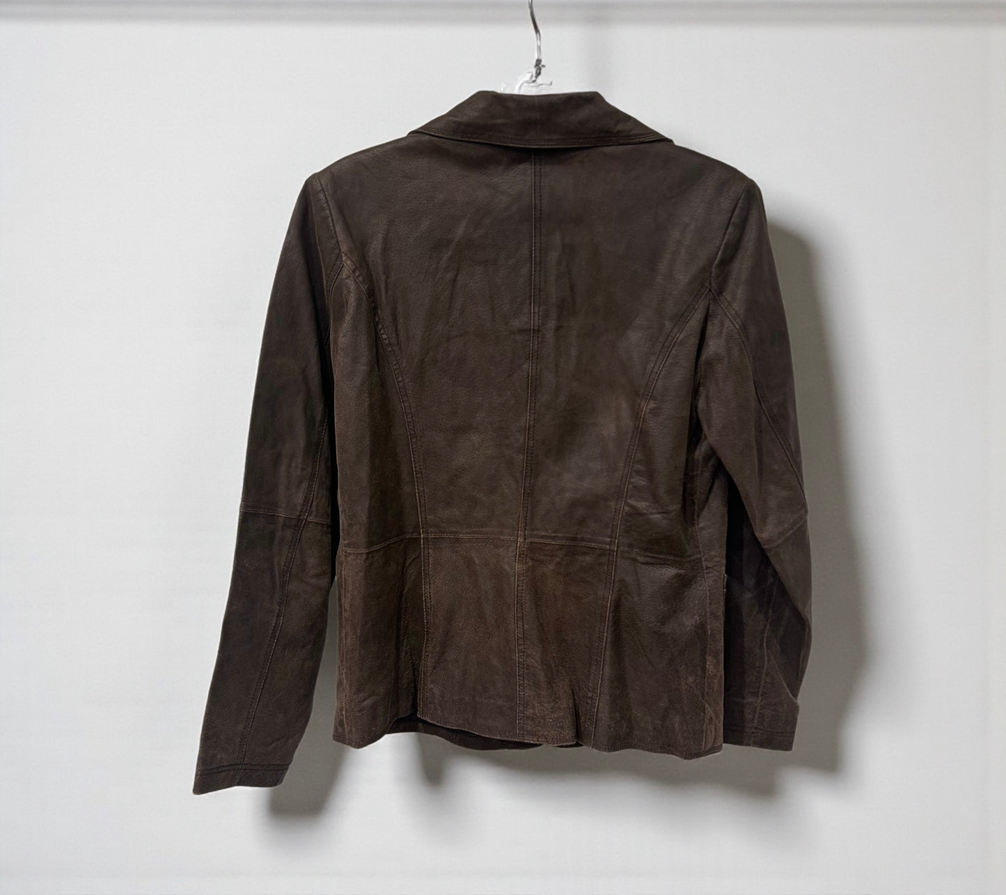 Vintage Brown Leather Blazer Jacket