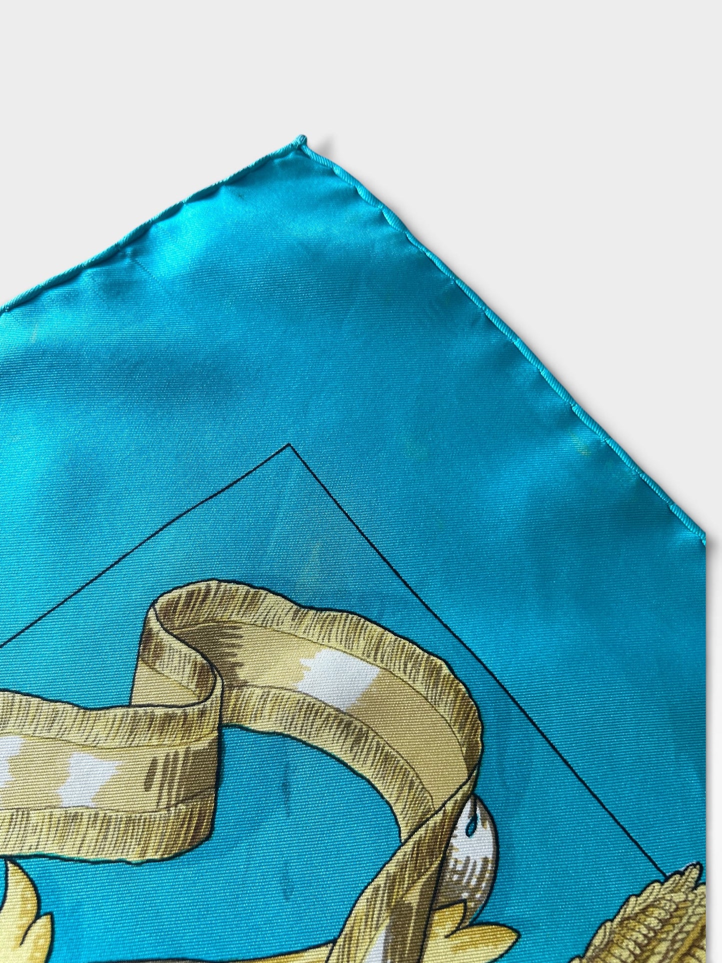 Vintage Hermès “Le Mors à la Connétable” Silk Scarf – Turquoise | Mid 1980s