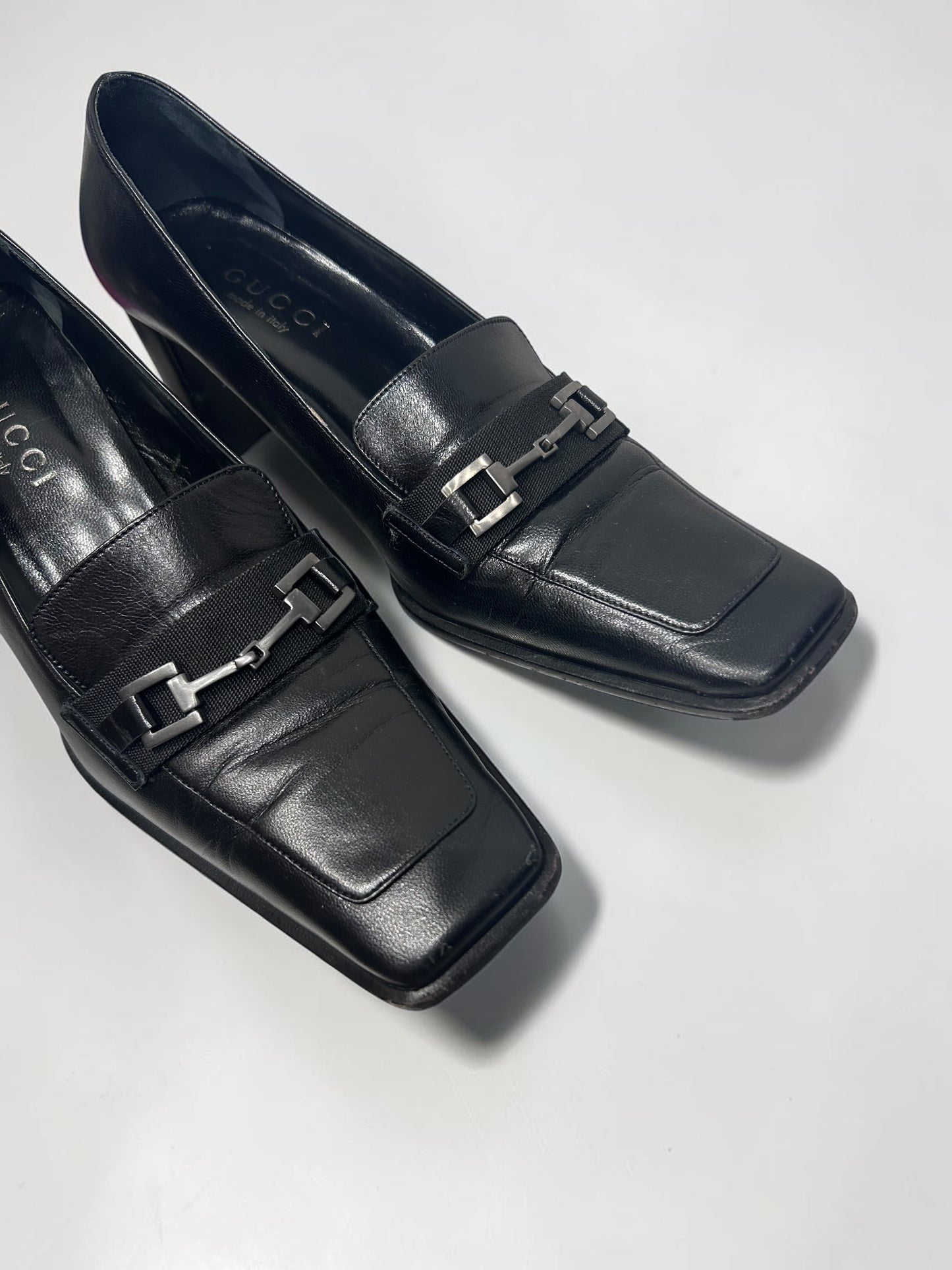 Vintage Gucci Leather Horsebit Block Heel Pumps | Late 1990s–Early 2000s