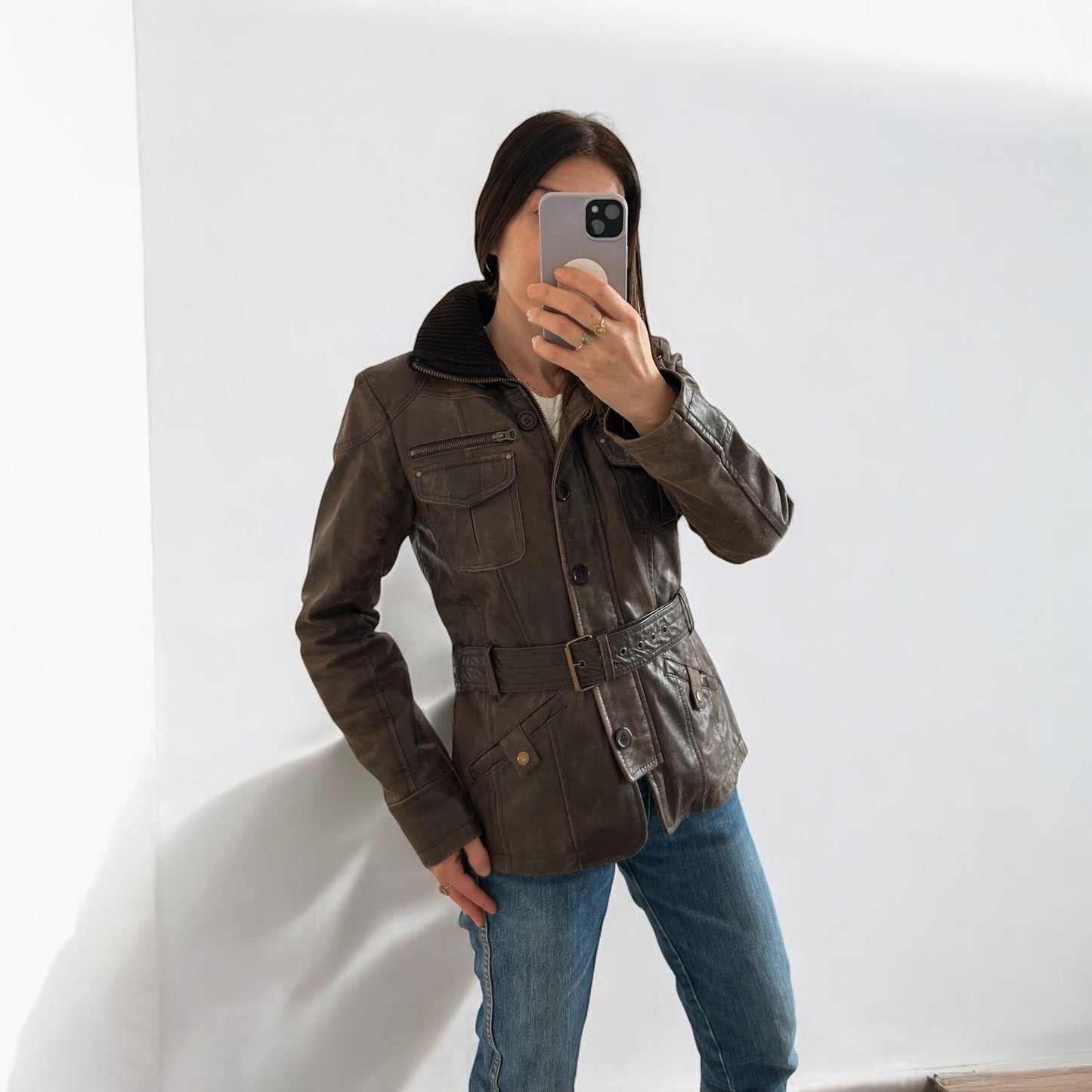 Vintage brown leather jacket