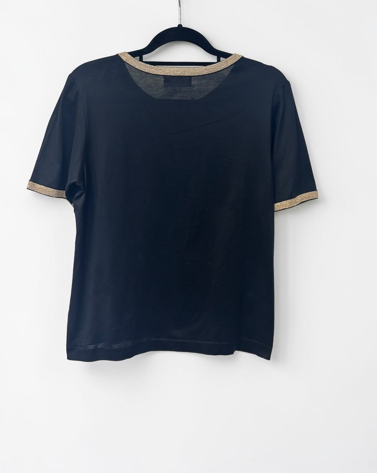 Vintage Yves Saint Laurent Top with Metallic Trim | Late 90s -Early 2000s