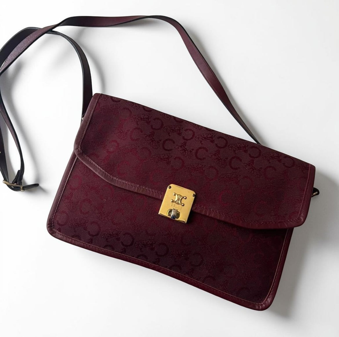 Vintage Céline Monogram Convertible Crossbody & Clutch Bag| Early 1990s