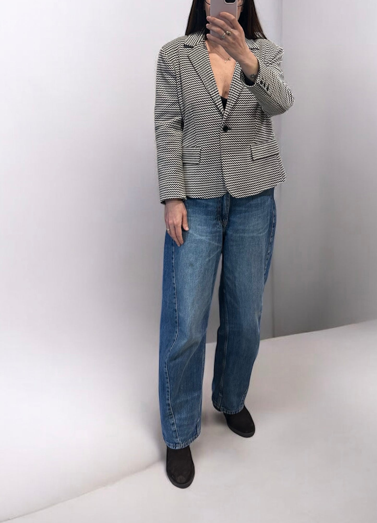 Weekend by Max Mara Black & White Tailored Blazer