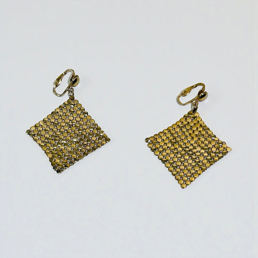 Vintage Mesh Gold-Tone Statement Earrings