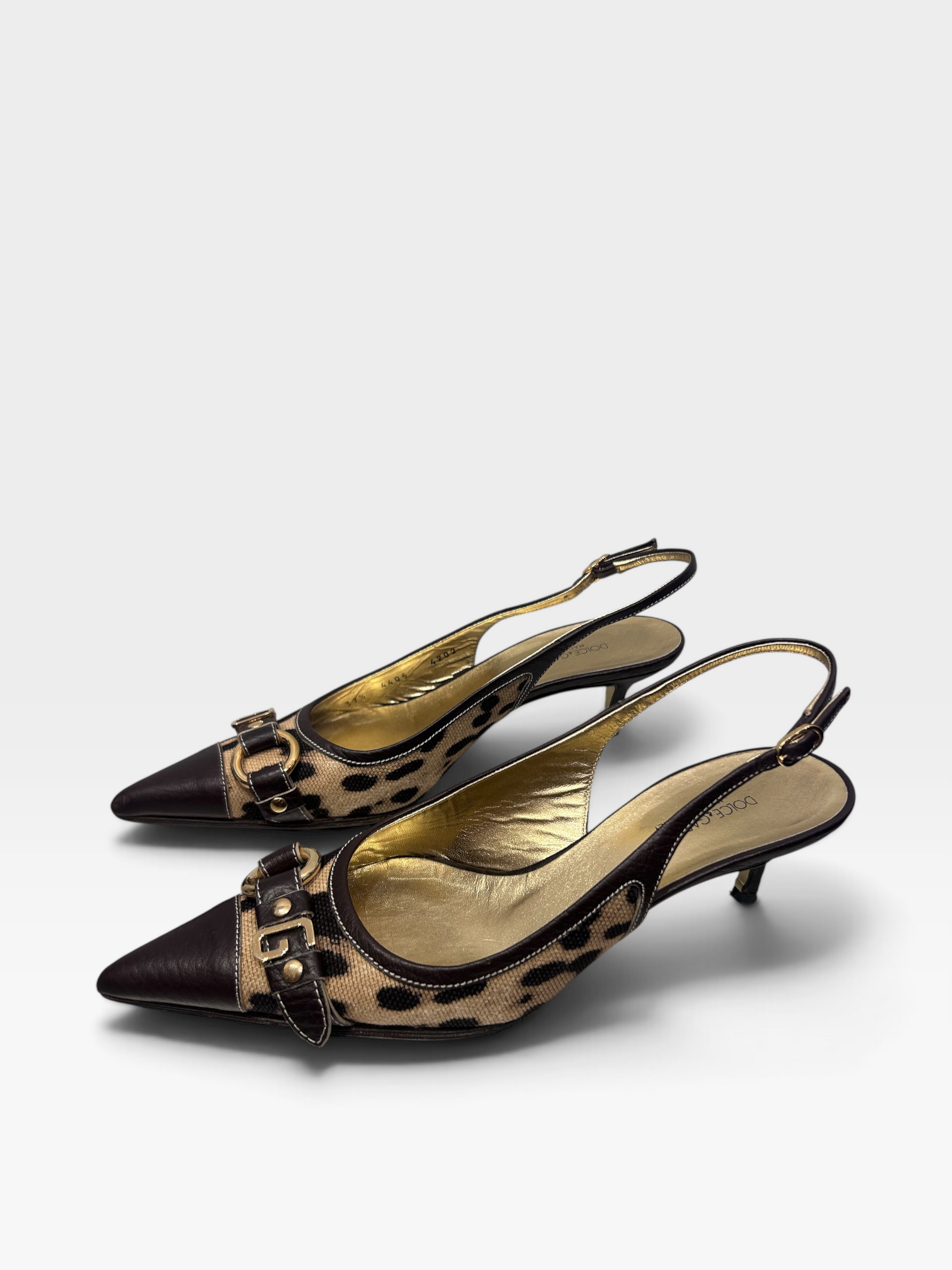 Vintage Dolce & Gabbana Leopard Slingback Heels| Early 2000s