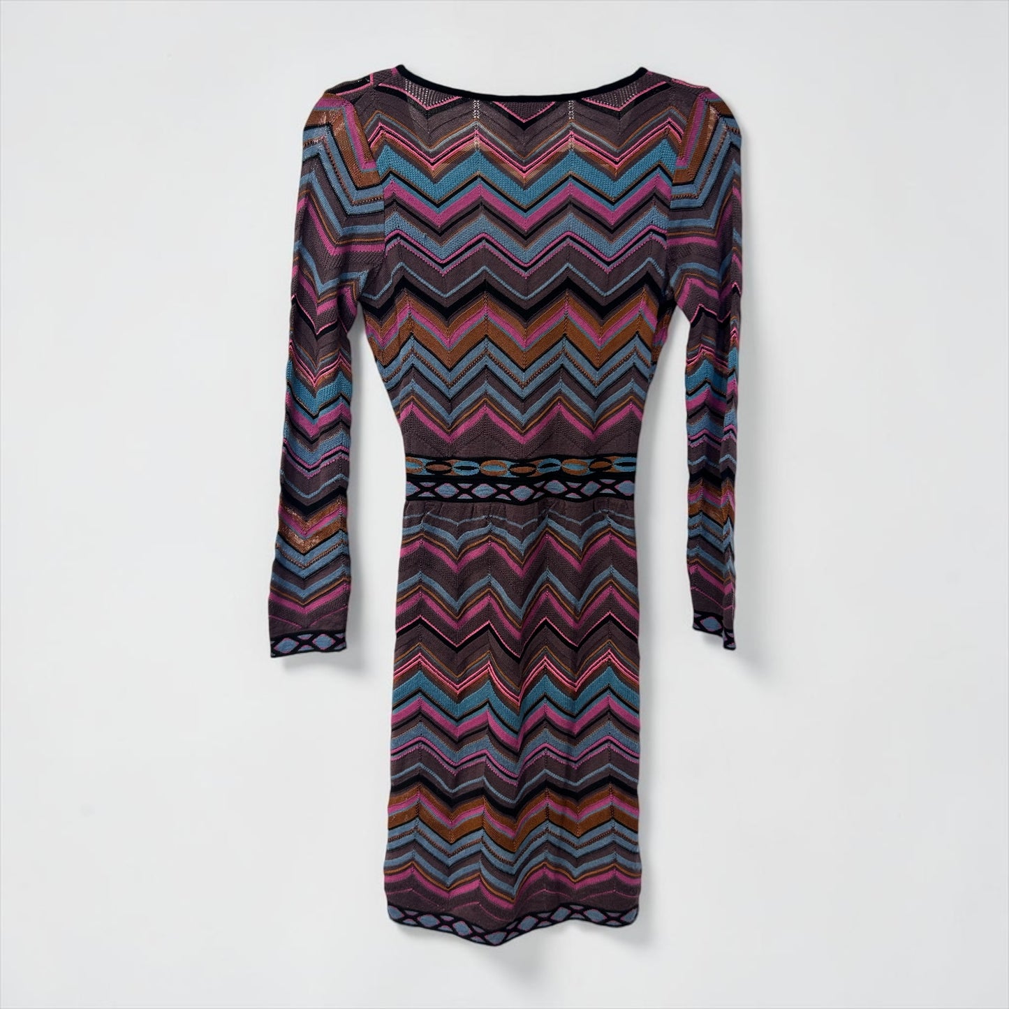 Vintage Missoni Chevron Knit Wrap Dress|Early 2000s