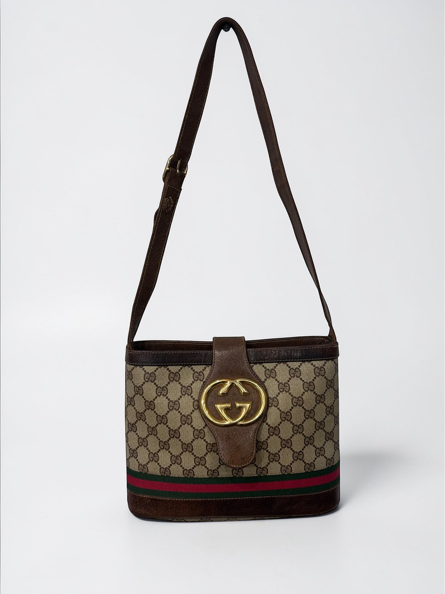 Vintage Gucci Monogram Web Shoulder Bag | 1980’s