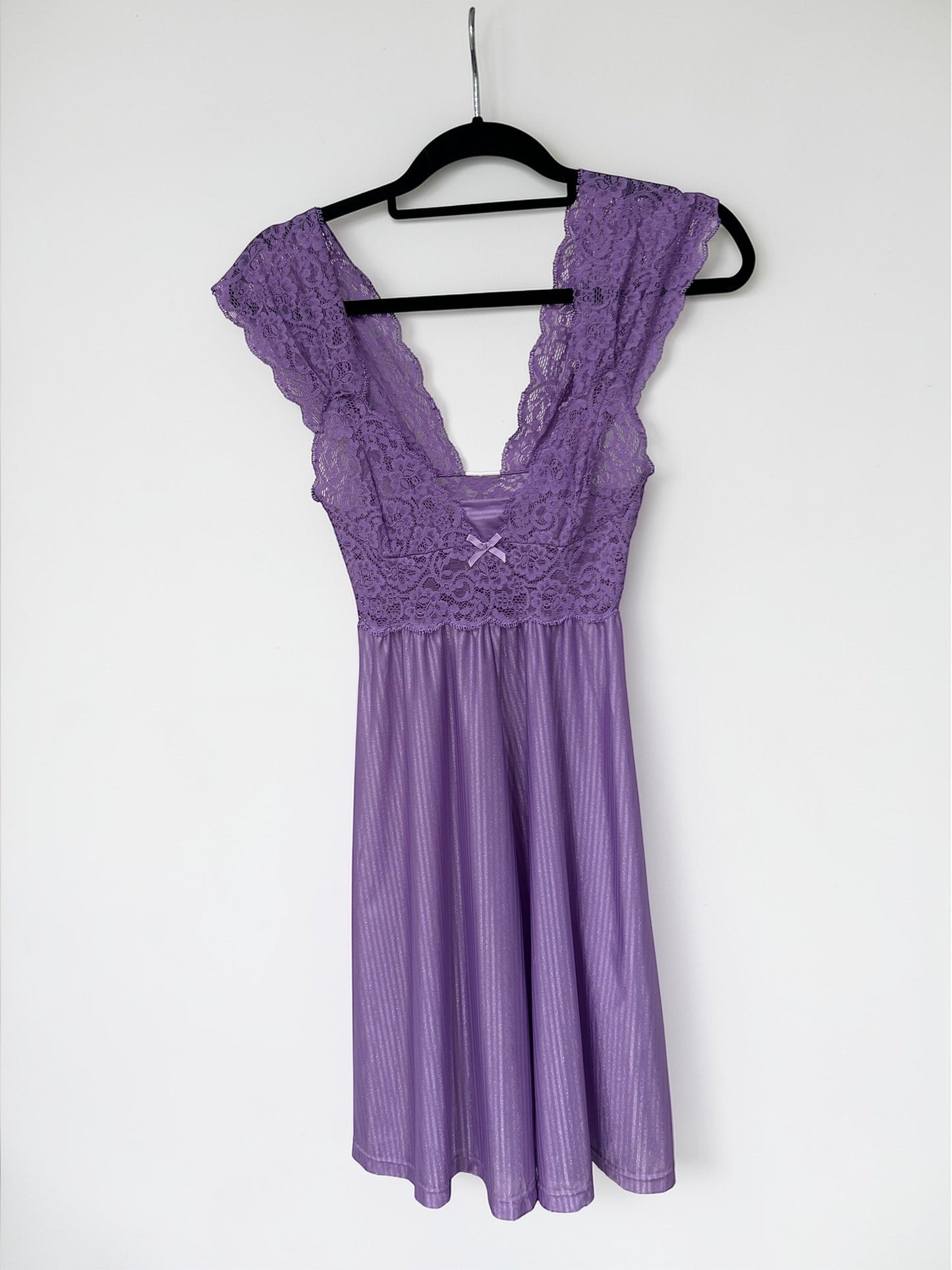 Vintage Lilac Lace Slip Dress |1990s