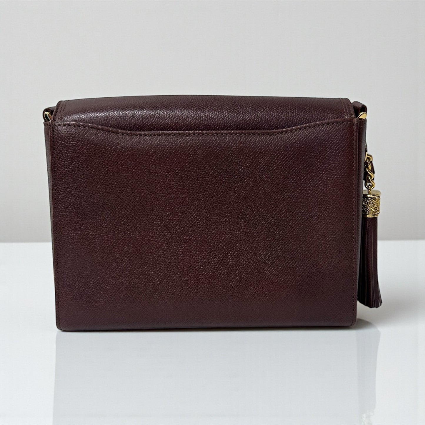 Vintage Valentino Brown Leather Crossbody Bag with Tassel Detail