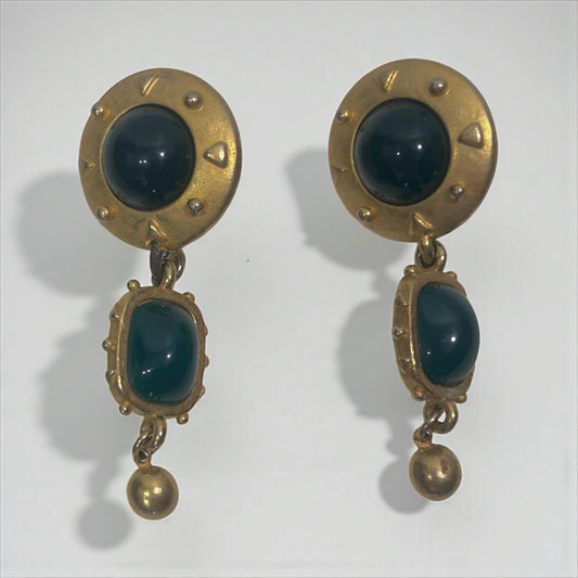 Vintage Leslie Block Dangle Earrings