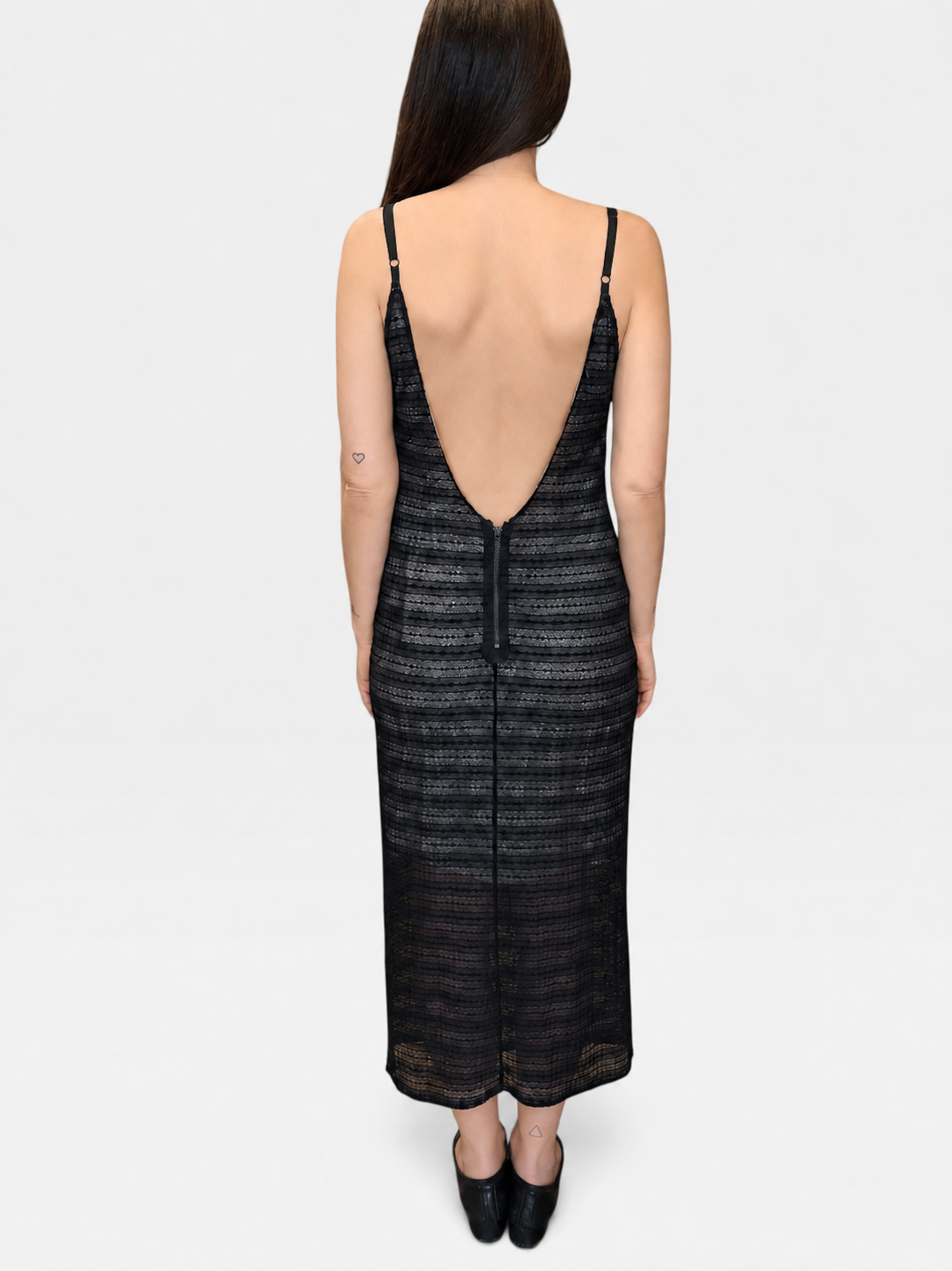 Alice + Olivia Black Lace Midi Dress