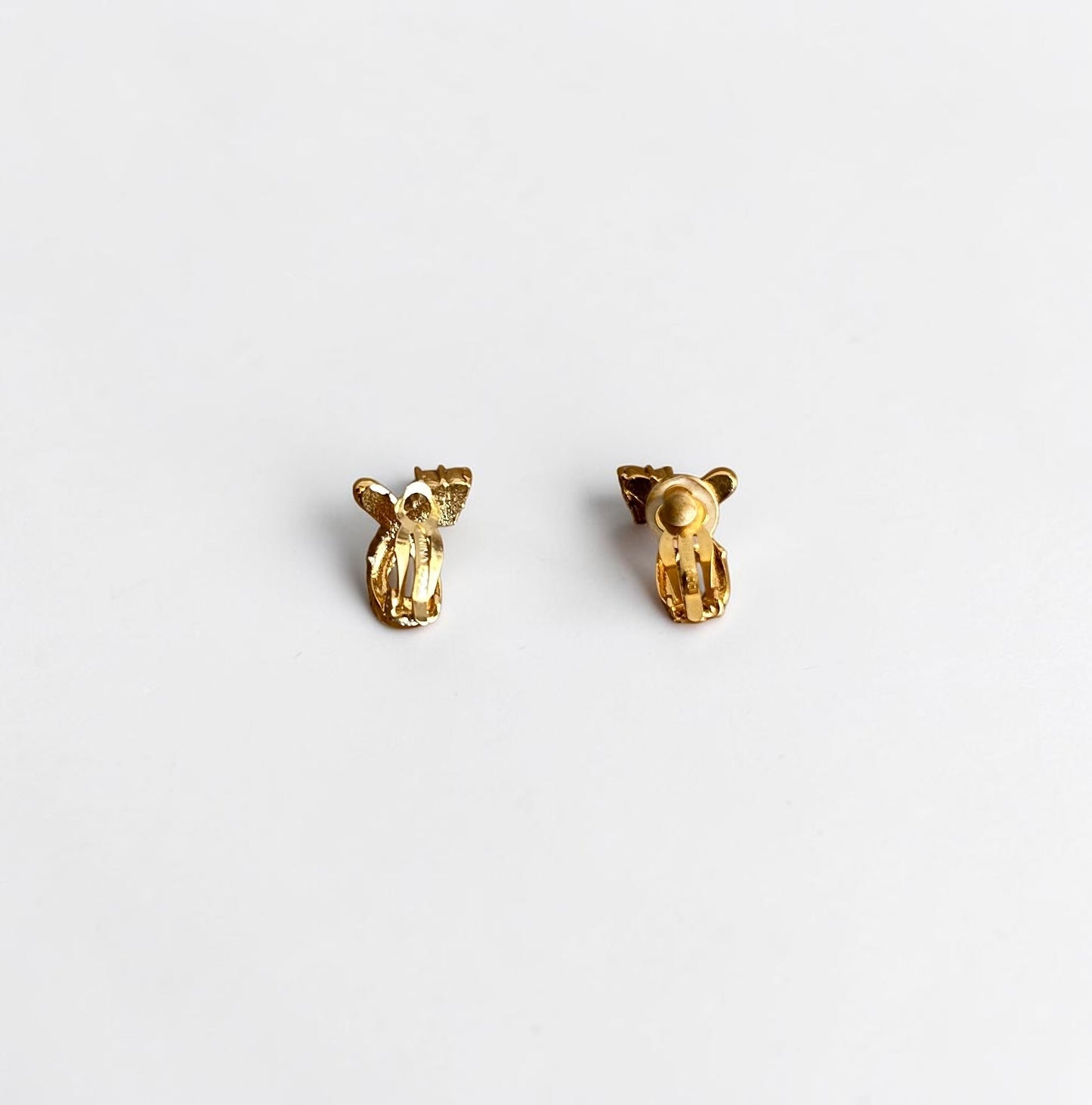 Vintage Nina Ricci Rhinestone Bow Clip-On Earrings|90s