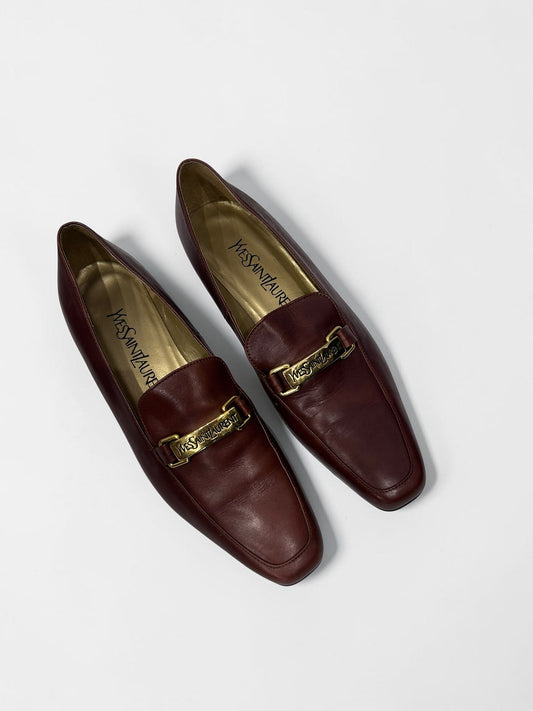 Vintage Yves Saint Laurent Vintage Leather Loafers|90s
