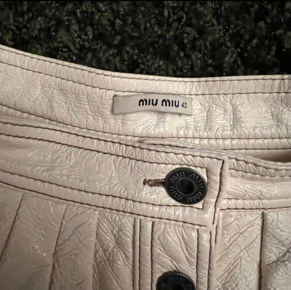 Miu Miu 2014 Cotton-PU Mini Skirt