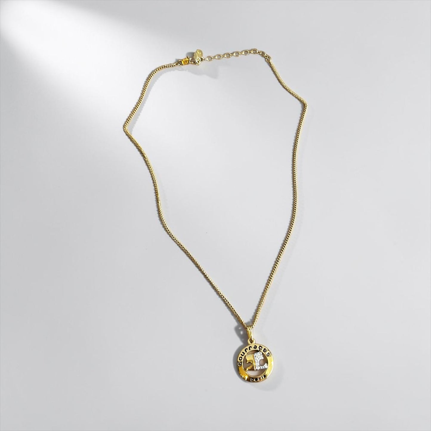 Vintage Courrèges Paris Crystal Logo Pendant Necklace|Late 1990s -Early 2000s
