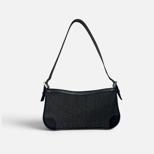 Vintage Celine Black Macadam Shoulder Bag | Early 2000s