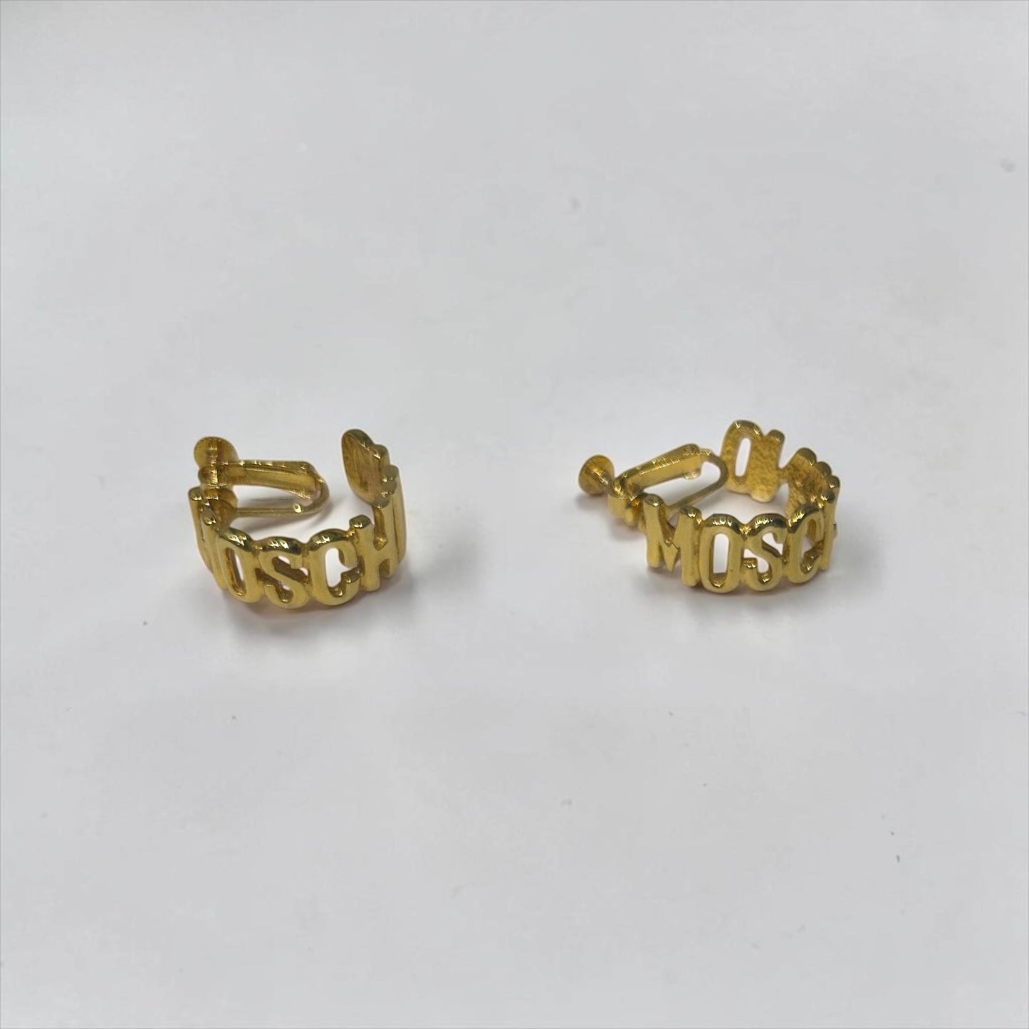 Vintage Moschino Gold-Plated Clip-On Hoop Earrings| 1990’s