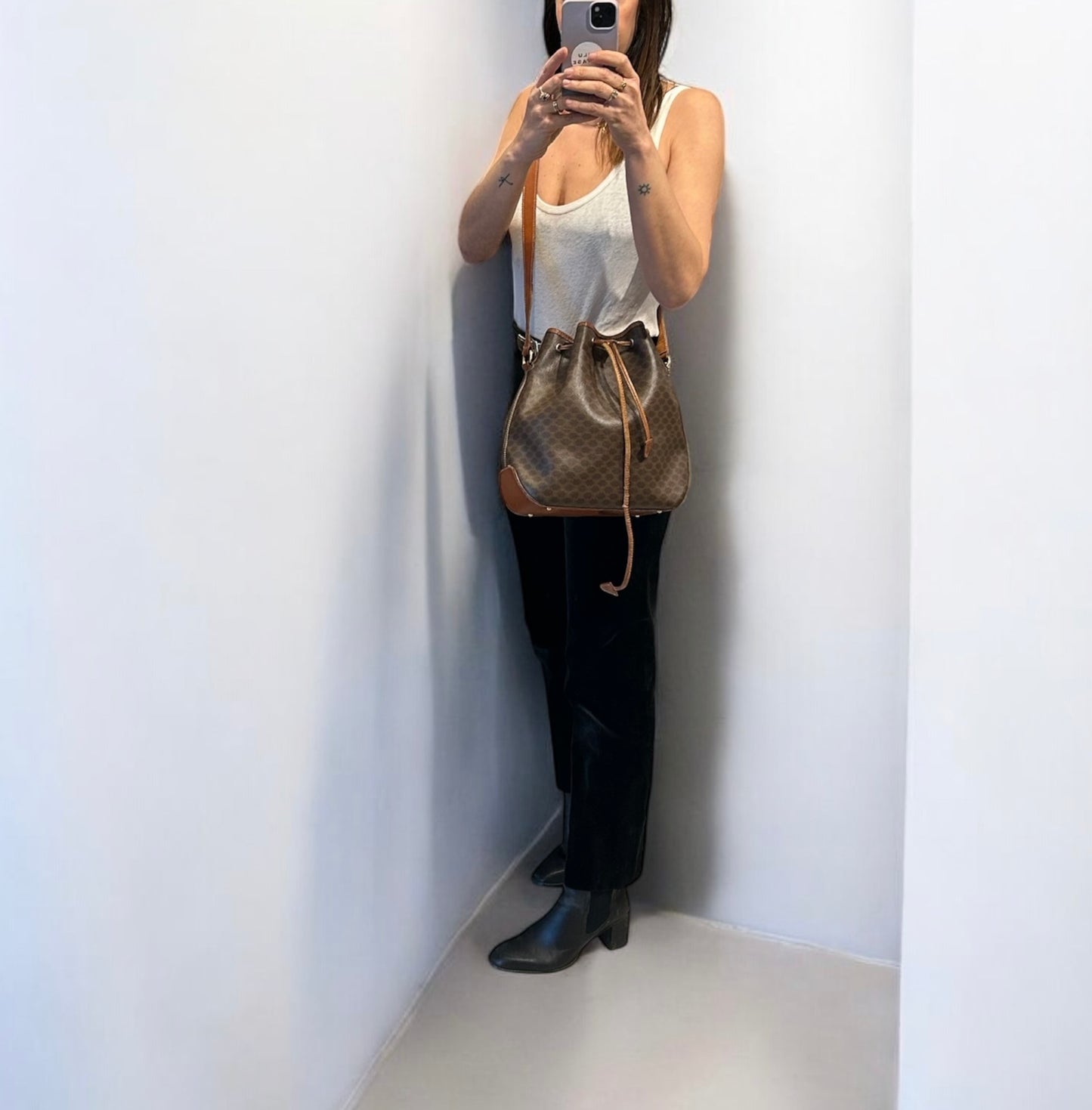 Vintage Celine Macadam bucket bag