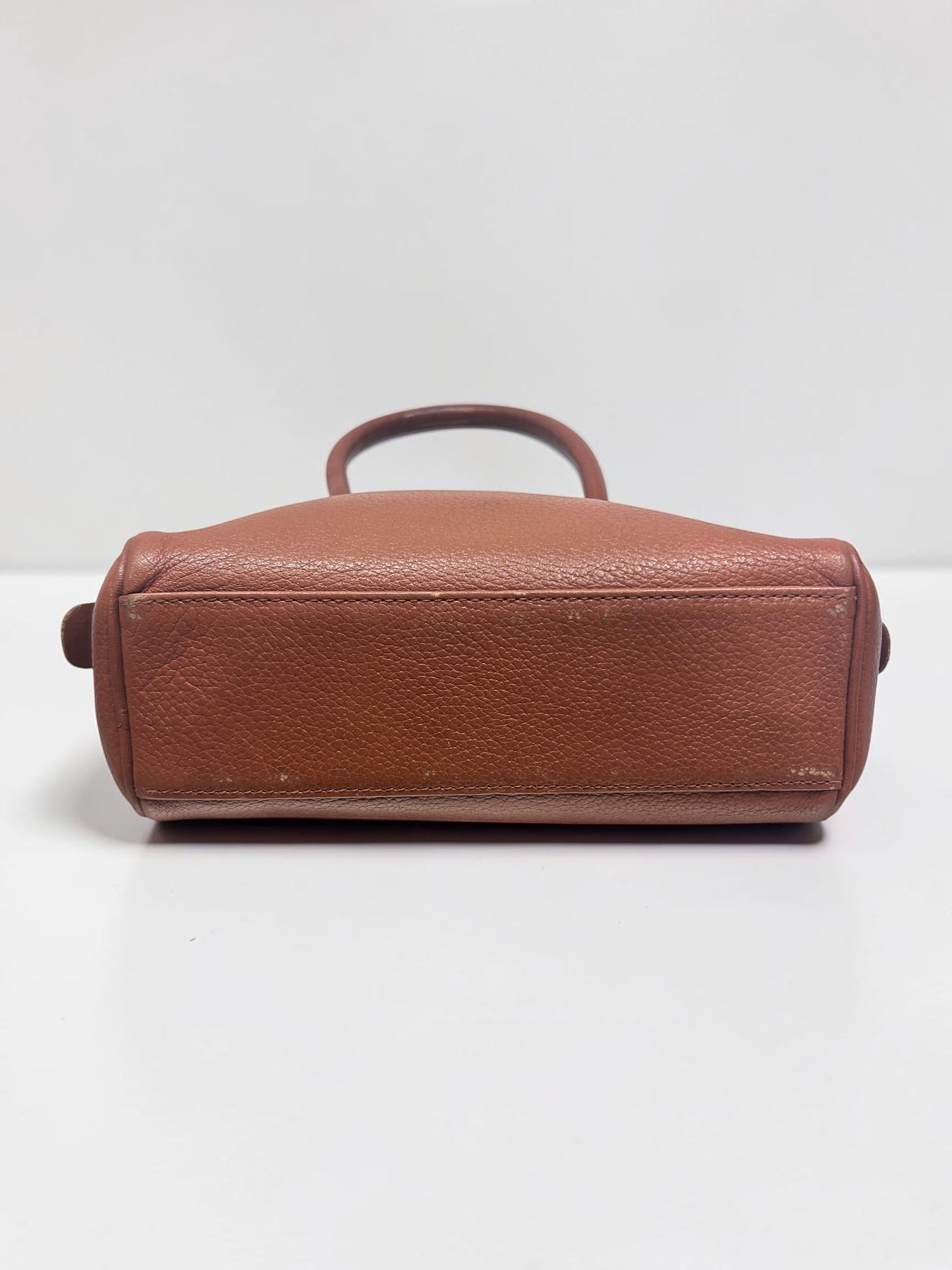 Vintage Burberry Brown Leather Dome Handbag | Late 1990s – Early 2000s