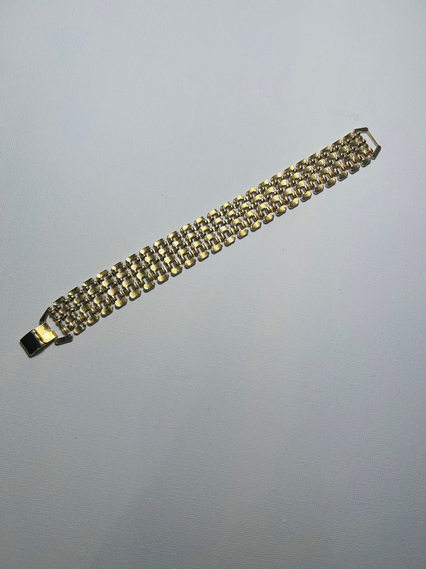 Vintage Gold Plated Wide Chain Bracelet – 1980s