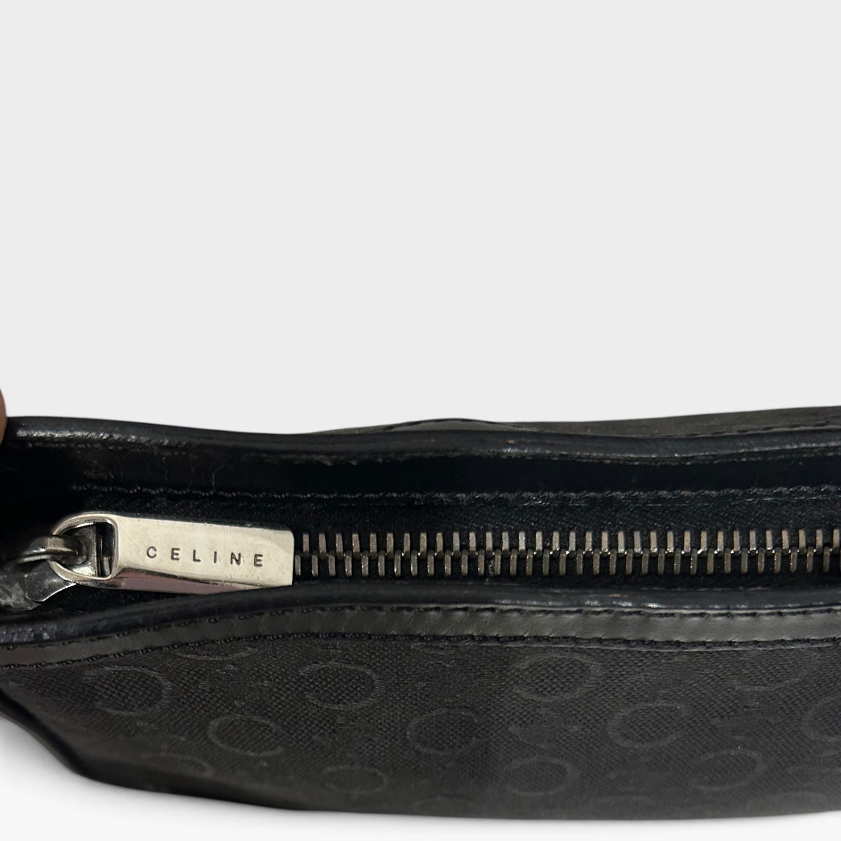 Vintage Celine Black Macadam Shoulder Bag | Early 2000s