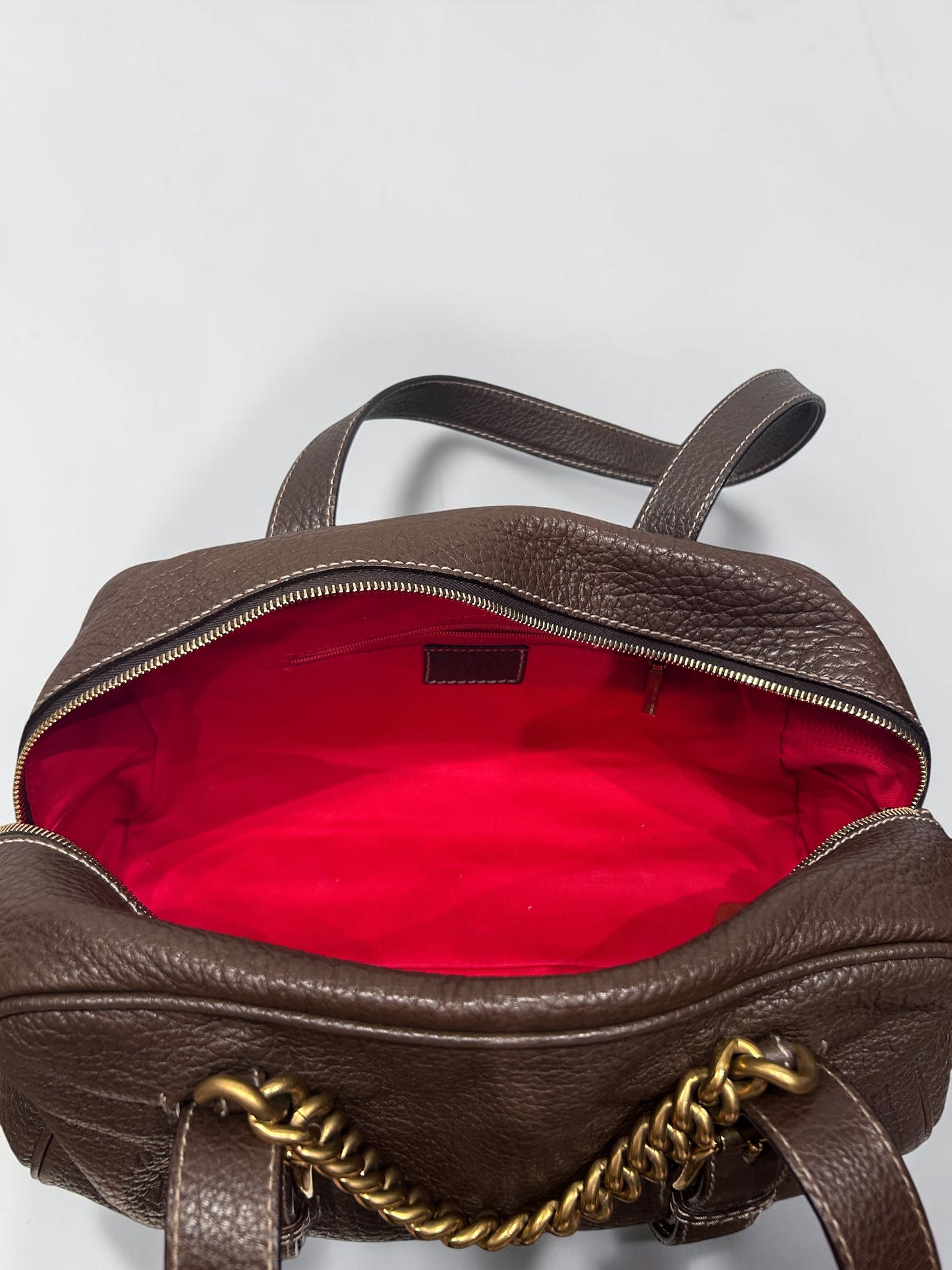 Vintage Dolce & Gabbana Pebbled Leather Bowling Bag| Early 2000s