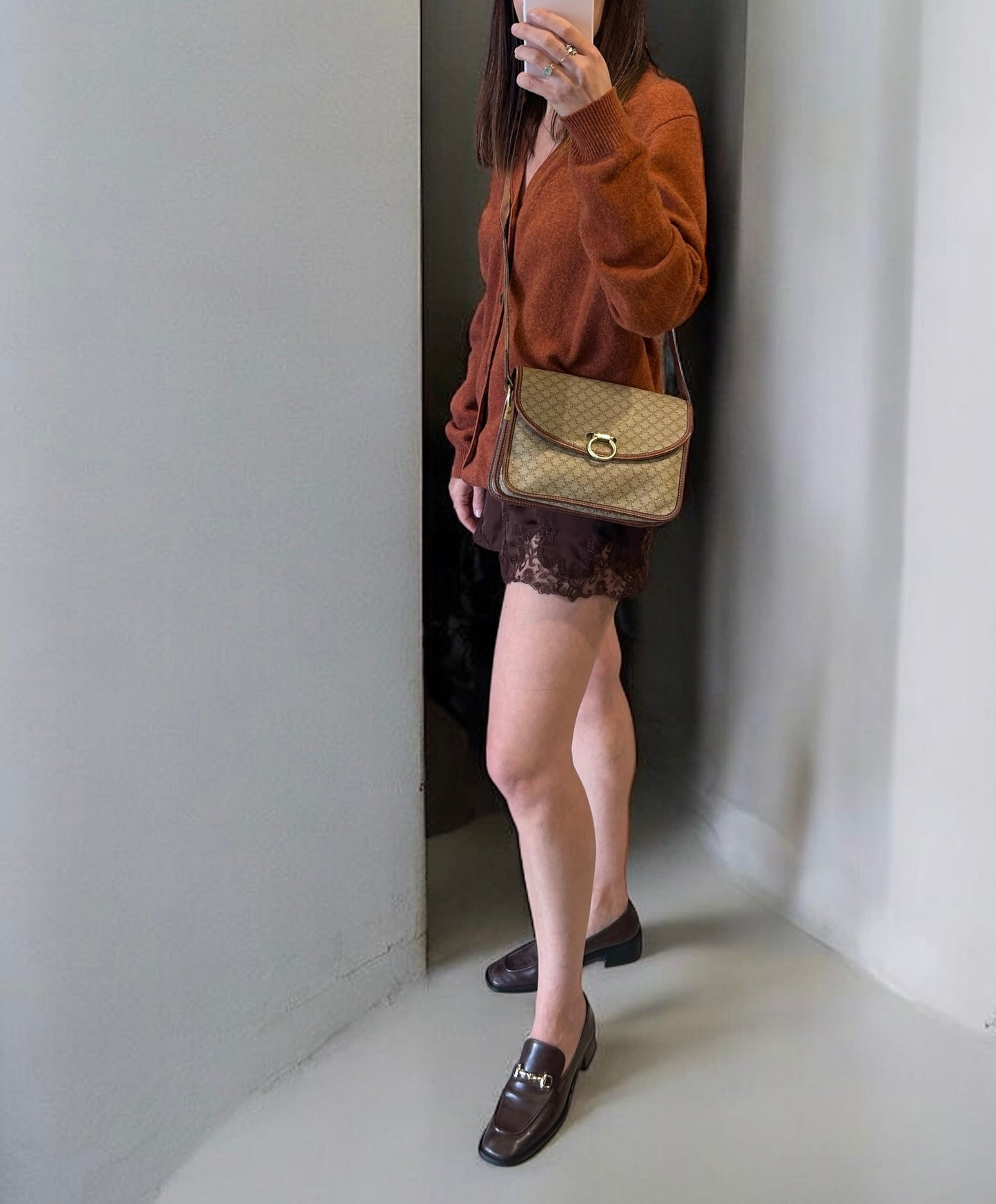 Vintage Celine Triomphe Canvas Crossbody Bag