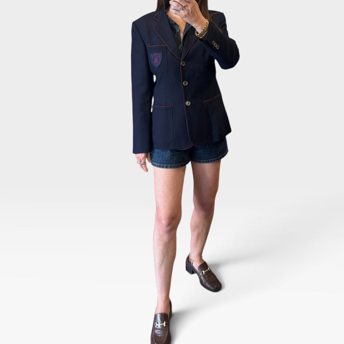 Vintage Ralph Lauren Navy Wool Blazer | 1990s