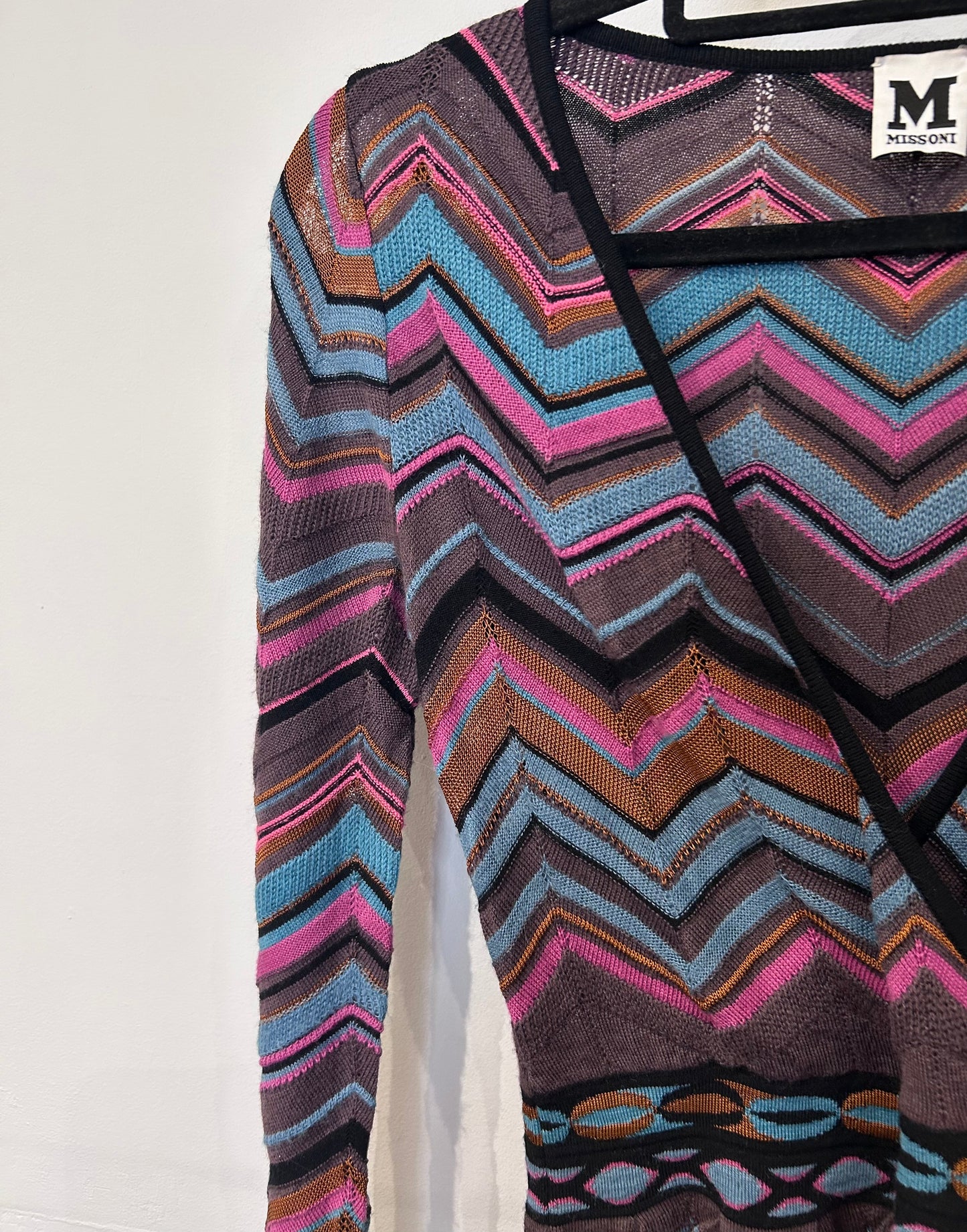 Vintage Missoni Chevron Knit Wrap Dress|Early 2000s
