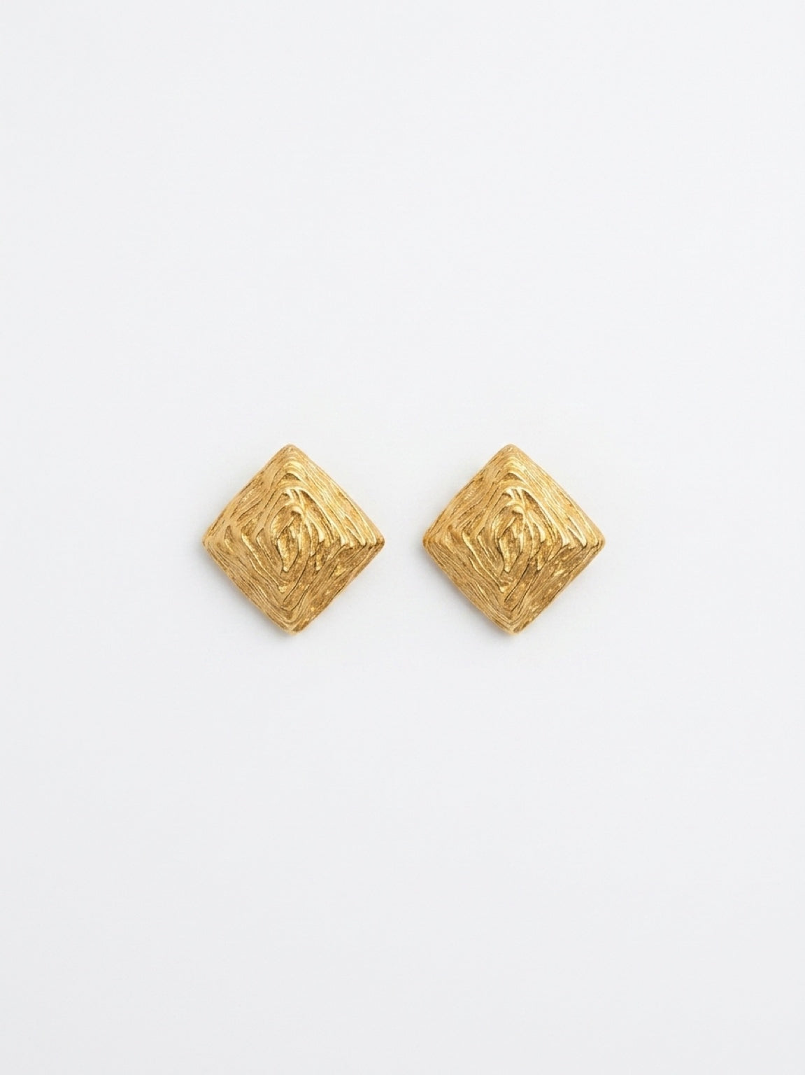 Vintage Gold Plated Statement Clip-On Earrings| 1980s