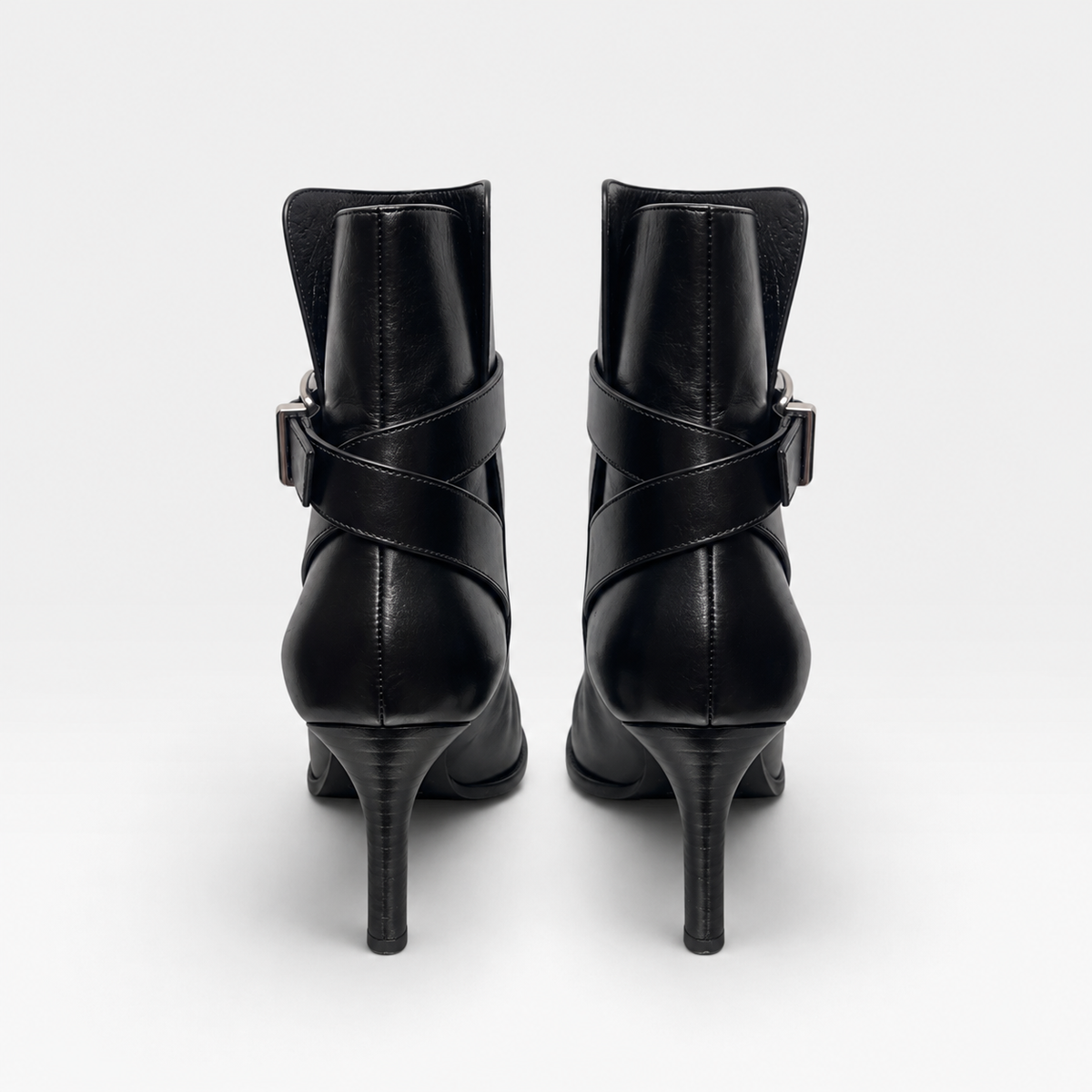 Vintage Celine Black Leather Buckled Ankle Boots | Late 1990s–Early 2000s