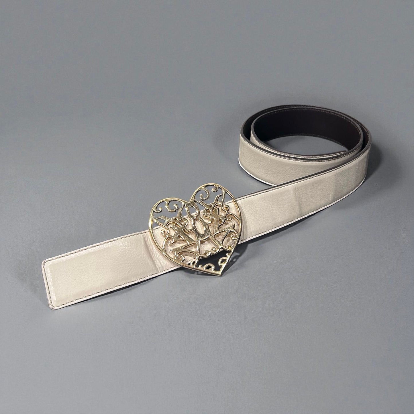 Yves Saint Laurent Reversible Heart Logo Belt, Early 2000s