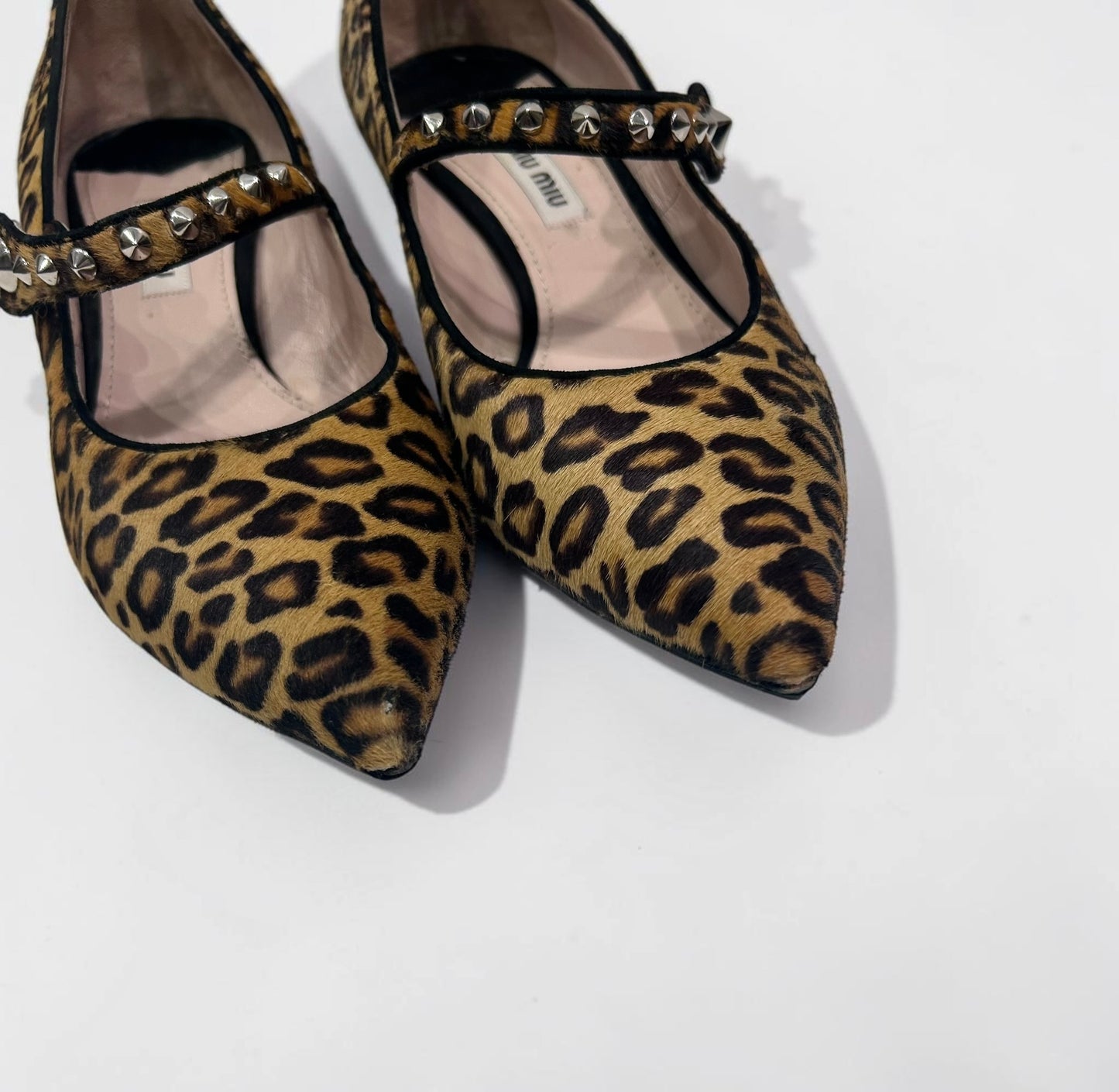 Miu Miu Leopard Print Calf Hair Kitten Heel Pumps|2010