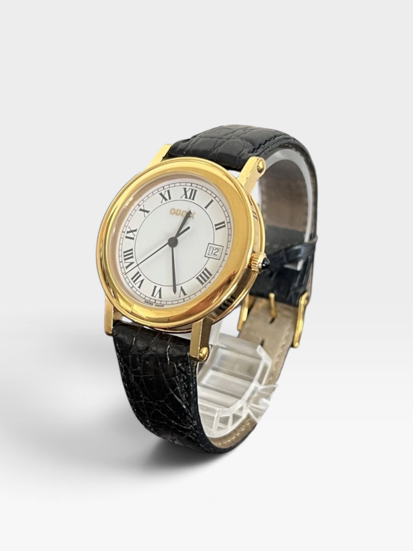 Vintage Gucci Swiss-Made Gold Roman Dial Watch|1990s