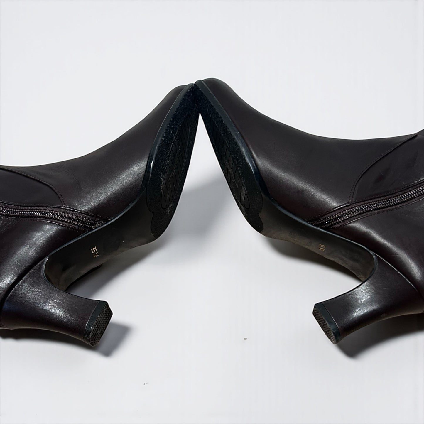 Yves Saint Laurent Brown Leather Knee-High Boots |90׳s